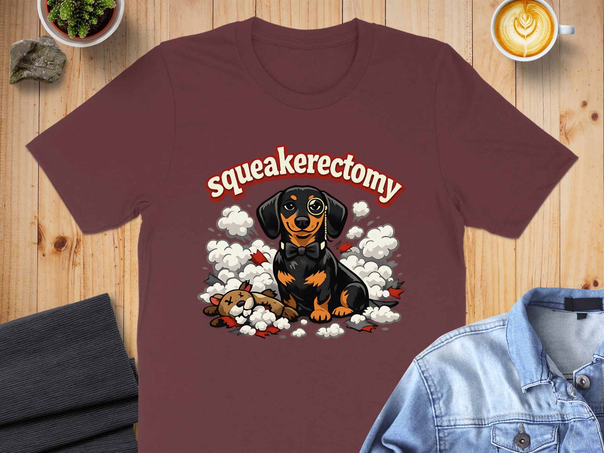 Squeakerectomy Dachshund T-Shirt with Cute Design