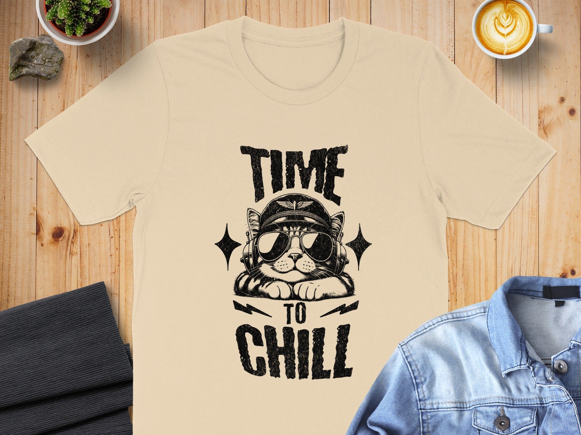 Time To Chill Cat Graphic Shirt for Relaxed Vibes