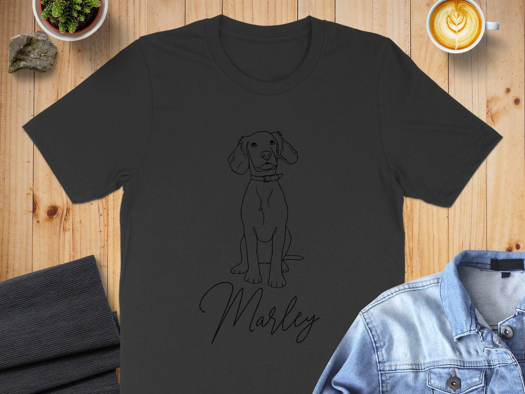 Cute Dog Sketch Design with Name Marley T-Shirt