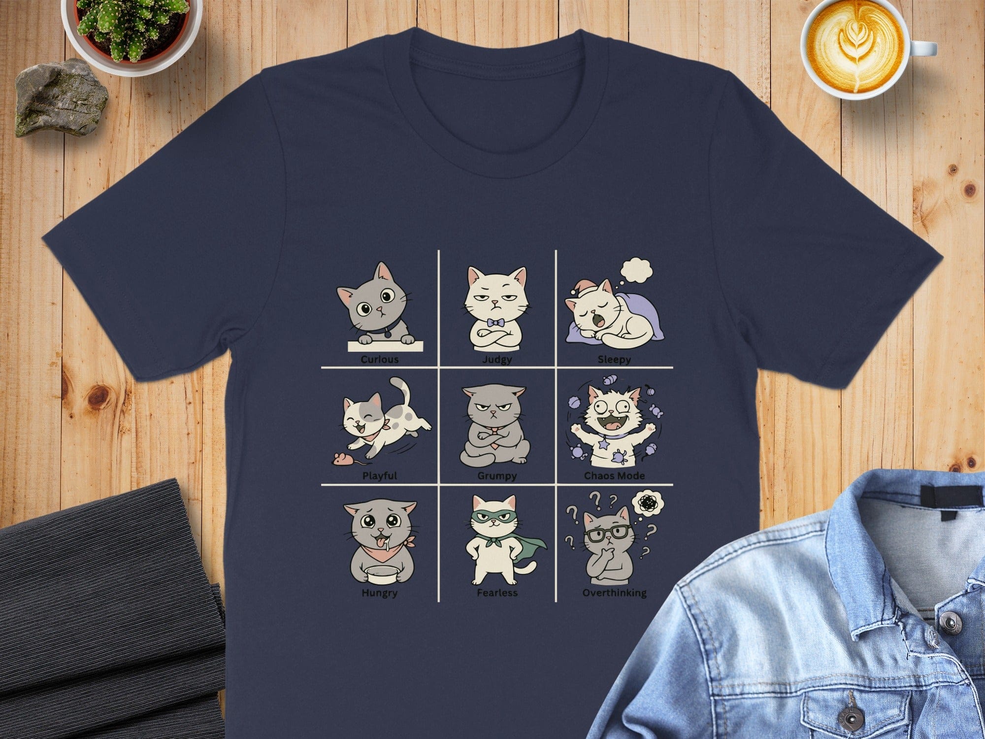 Cute and Funny Cat Mood T-Shirt for Cat Lovers