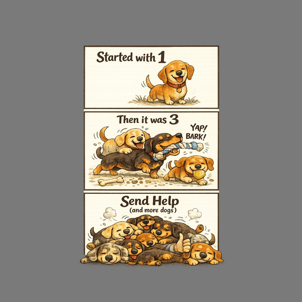 Started With 1 Then It Was 3 Send Help Dog Poster
