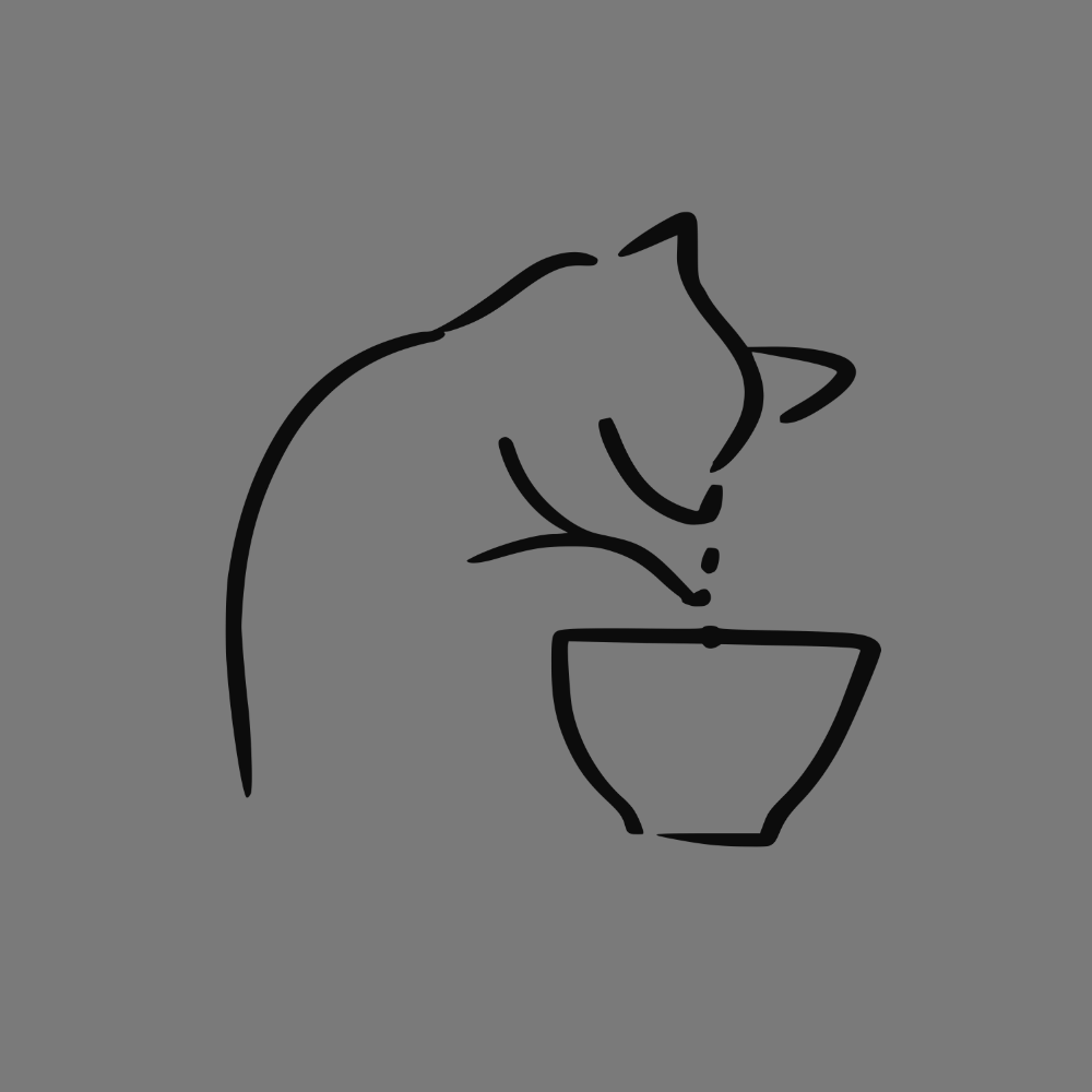 Sketch Cat with Tea T-Shirt