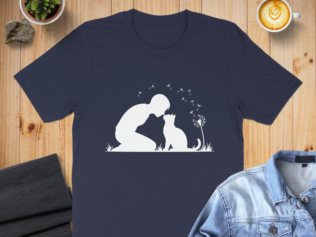 Heartfelt Moment Between Human and Cat T-Shirt