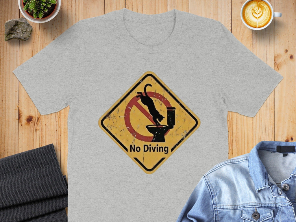 No Diving Toilet Warning Sign Graphic T-shirt