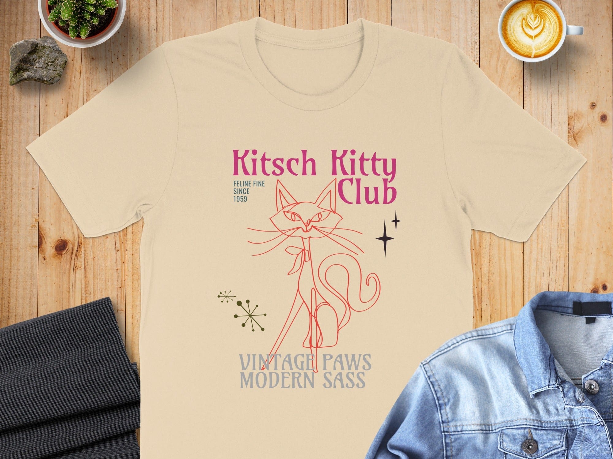 Kitsch Kitty Club Vintage Paws Modern Sass Shirt