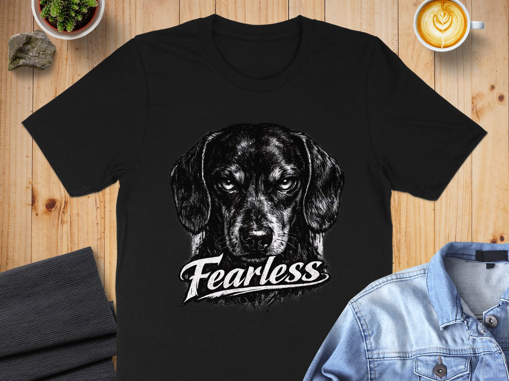 Fearless Dog Graphic Design T-shirt for Pet Lovers