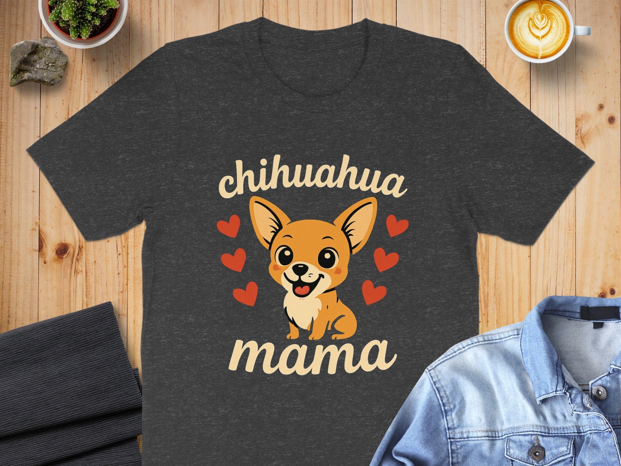 Chihuahua Mama Adorable Hearts Graphic T-shirt