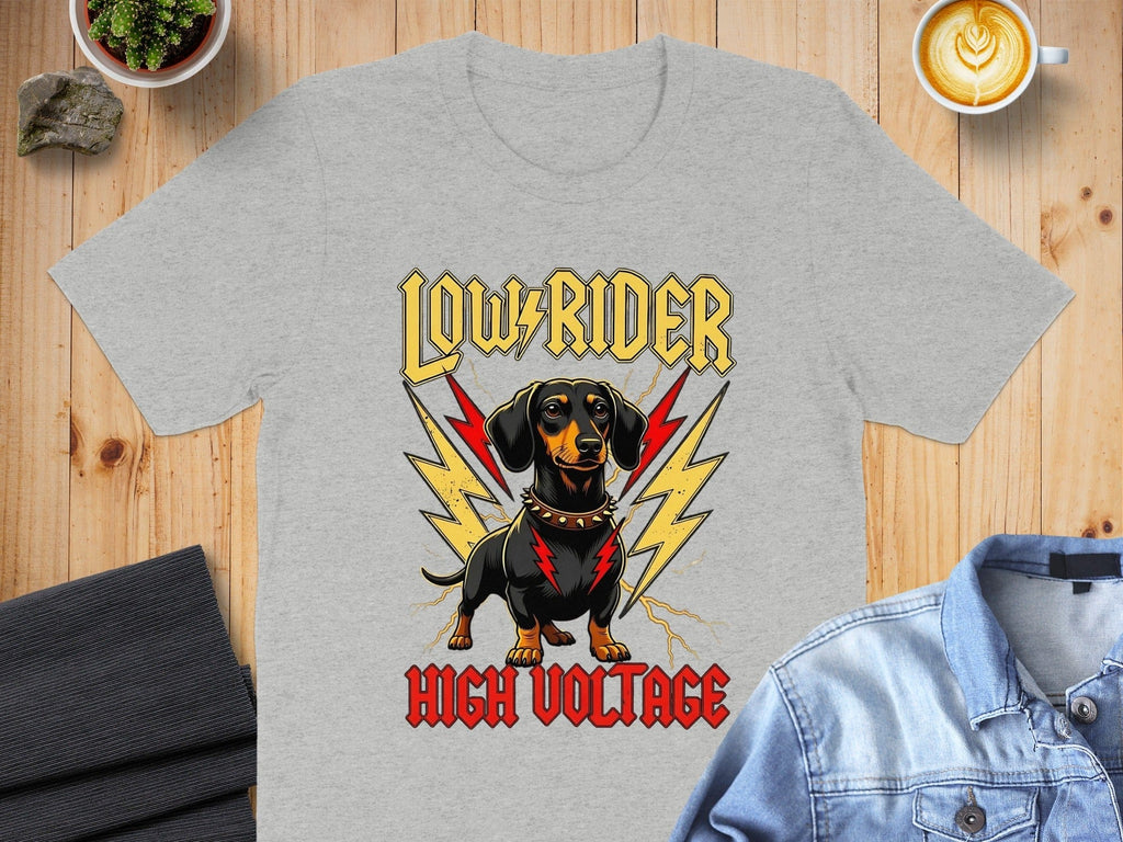 Low Rider High Voltage Dachshund Graphic T-shirt