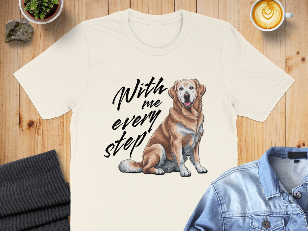 With me every step dog lover t-shirt