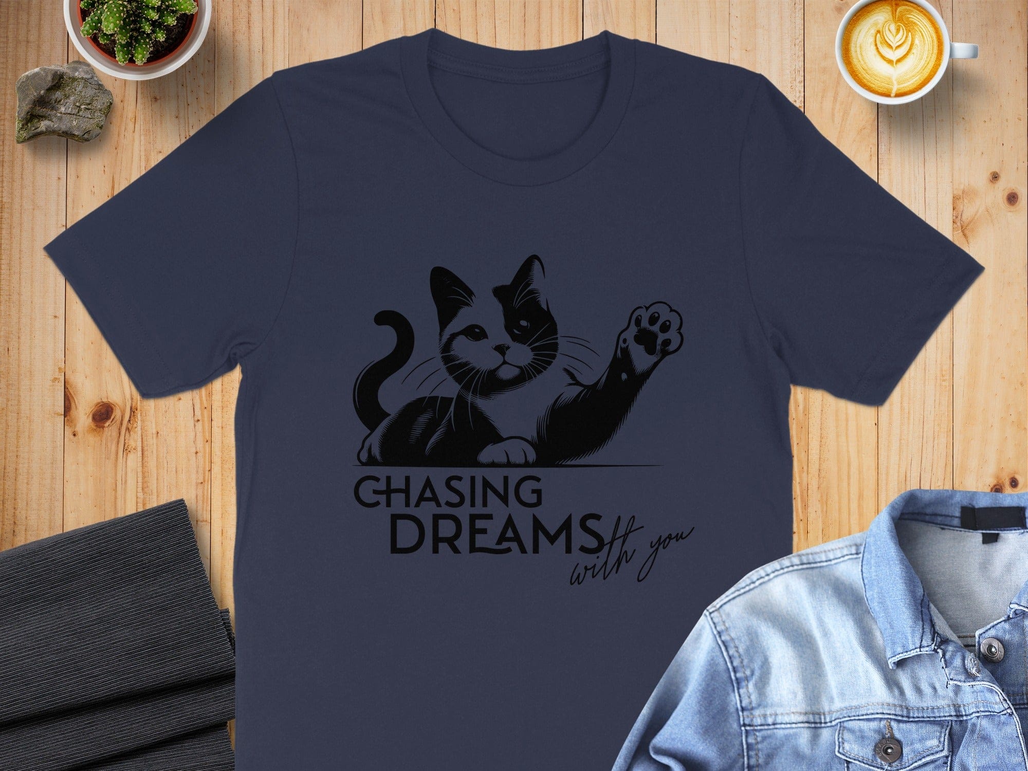 Chasing Dreams With You Cat Graphic Tee Product