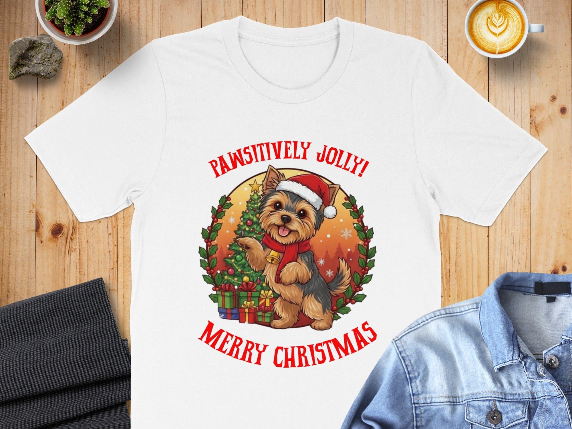 Pawsitively Jolly Merry Christmas Dog T-Shirt