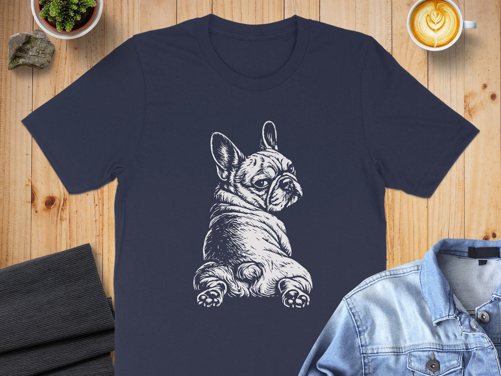 Bulldog Back Face Graphic Tee for Casual Wear Shirt