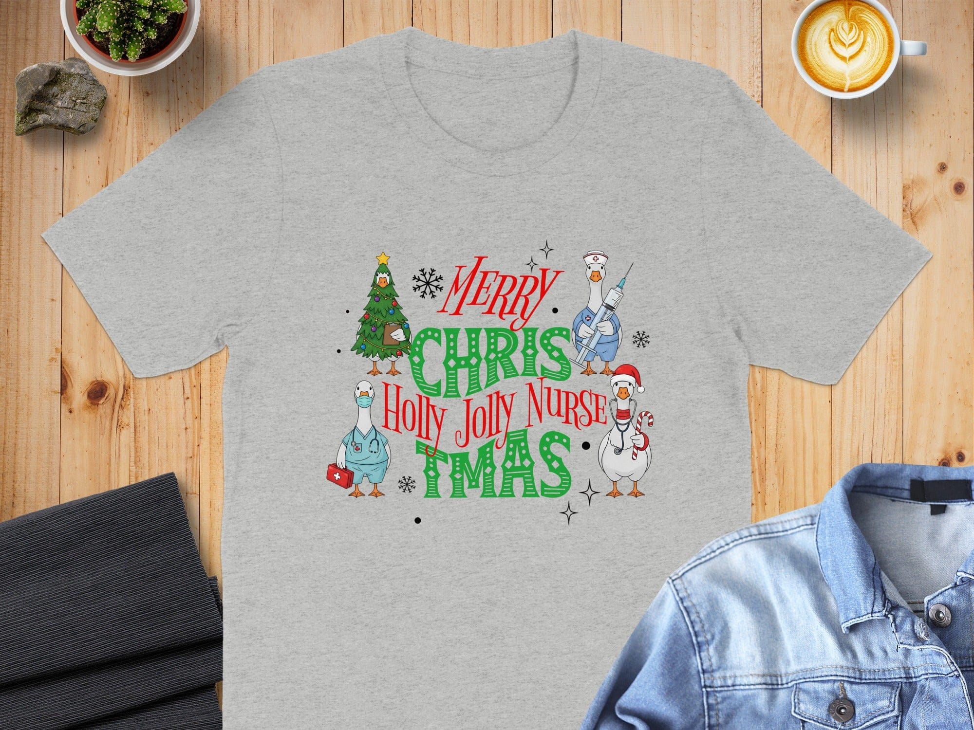 Merry Christmas Holly Jolly Nurse Xmas T-shirt