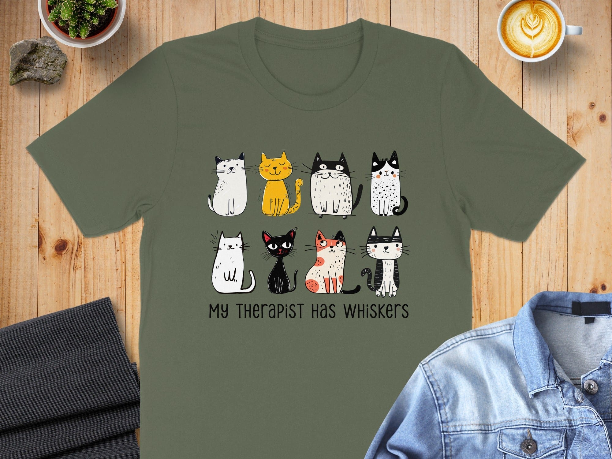 My Therapist Has Whiskers Cat Illustration Shirt