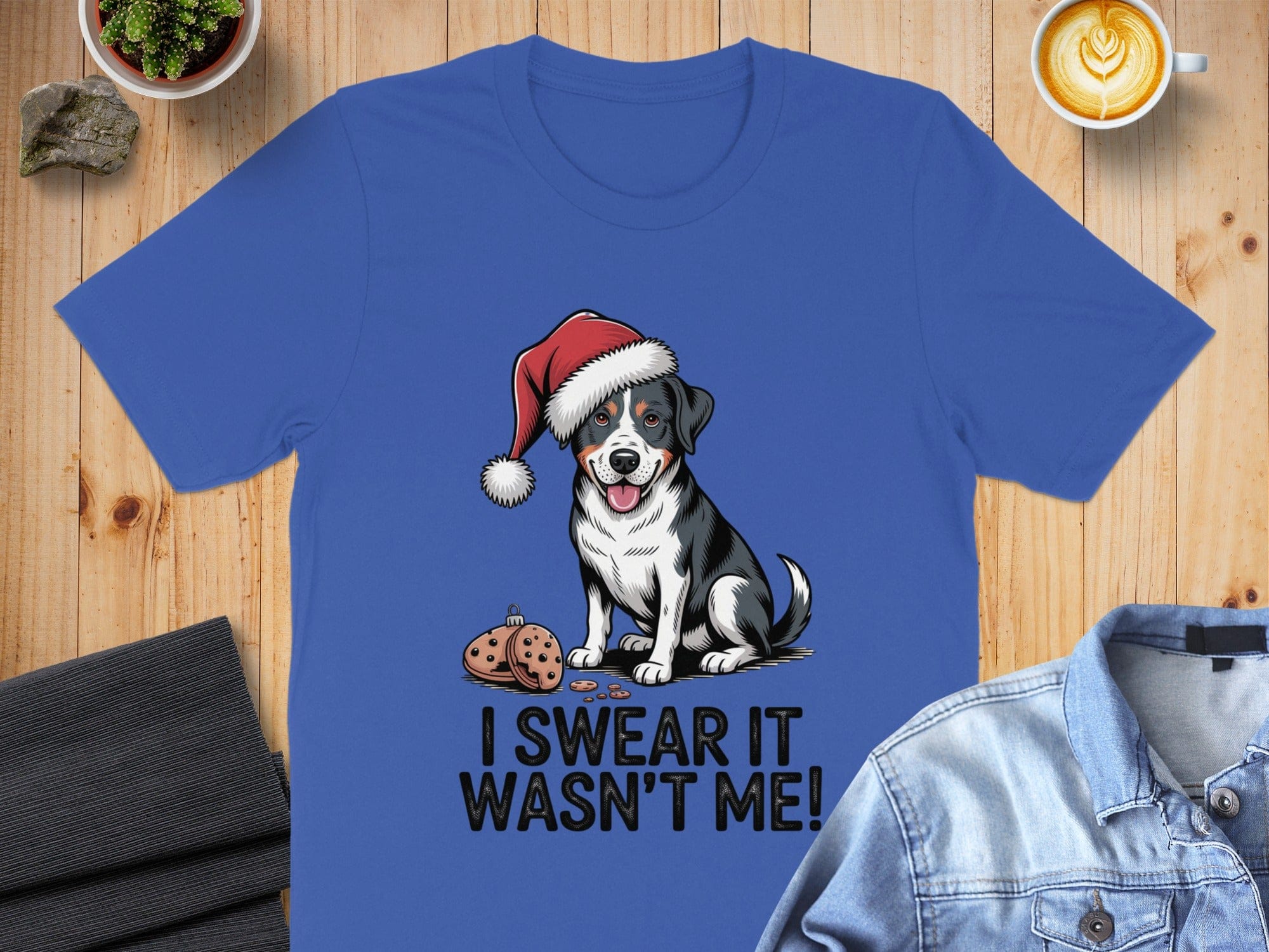 I Swear It Wasn't Me Cute Dog With Santa Hat T-Shirt