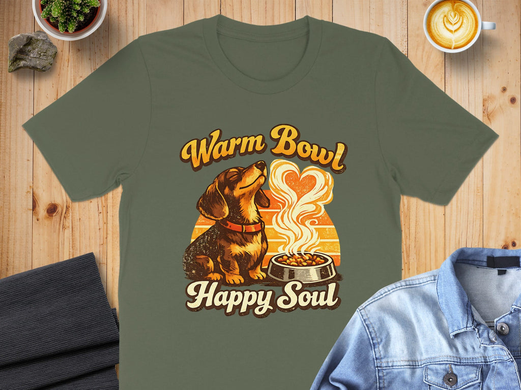Warm Bowl Happy Soul Cute Dog Design Shirt
