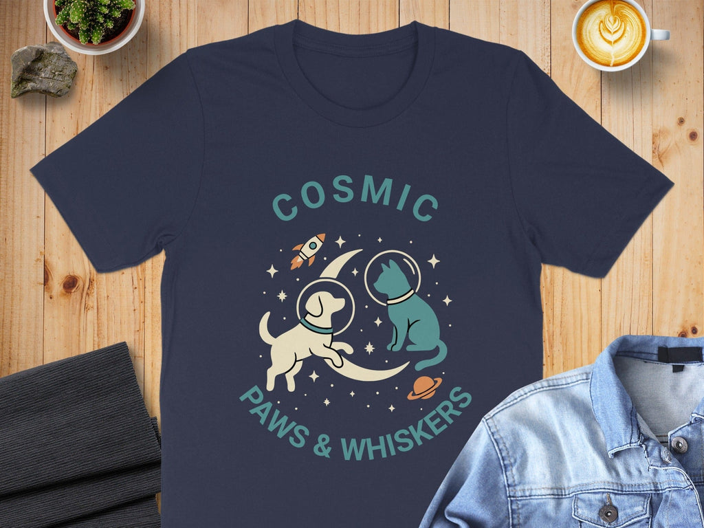 Cosmic Paws and Whiskers Graphic T-Shirt