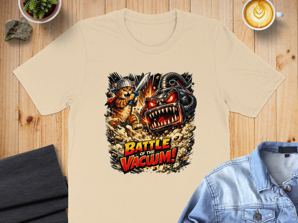 Battle of the Vacuum Cat and Robot Monster Shirt
