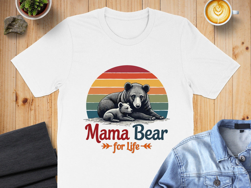 Mama Bear for Life Colorful Graphic T-Shirt