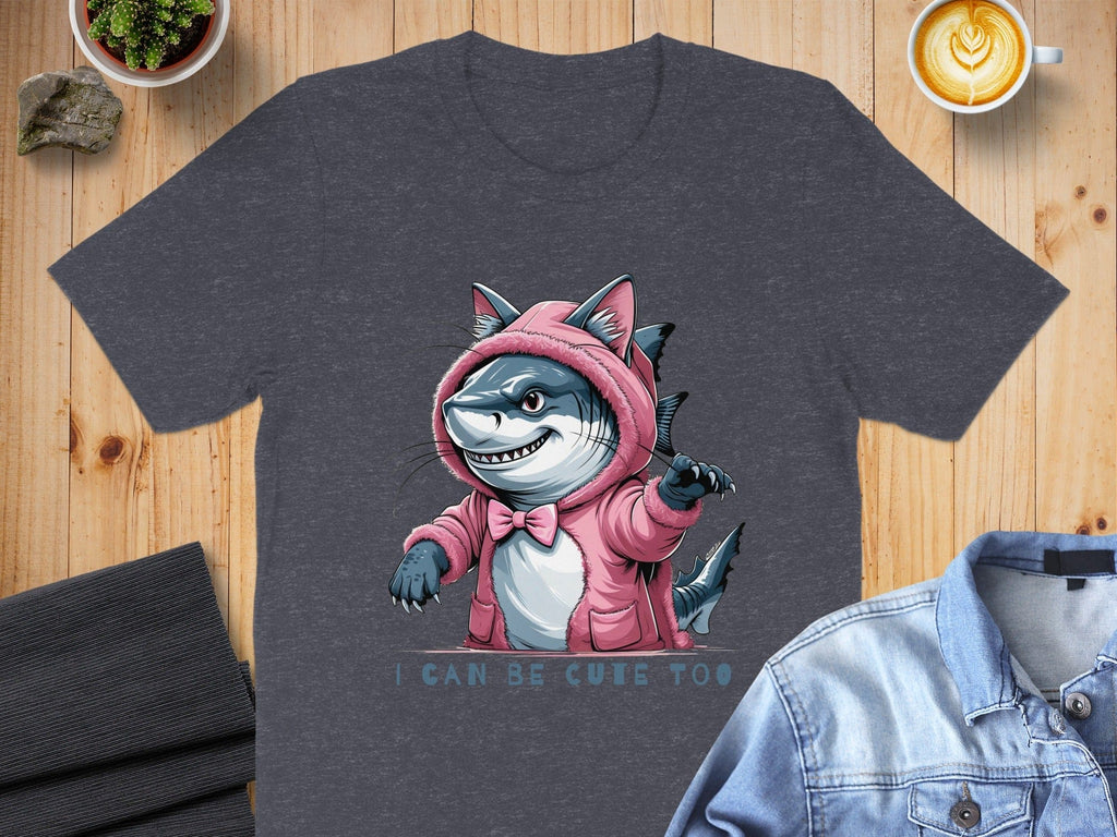 Cute Shark Graphic Tee with Hoodie Design