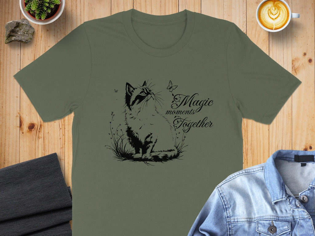 Magic Moments Together Cat Print T-Shirt