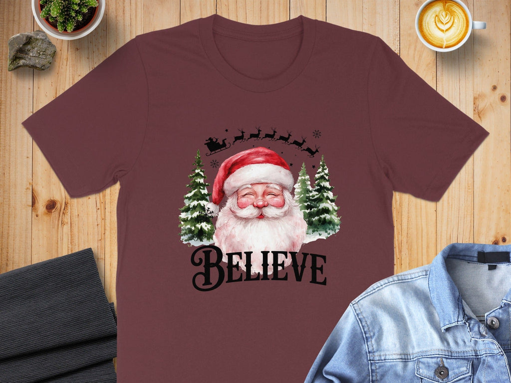 Believe Santa Claus Christmas T-Shirt Product