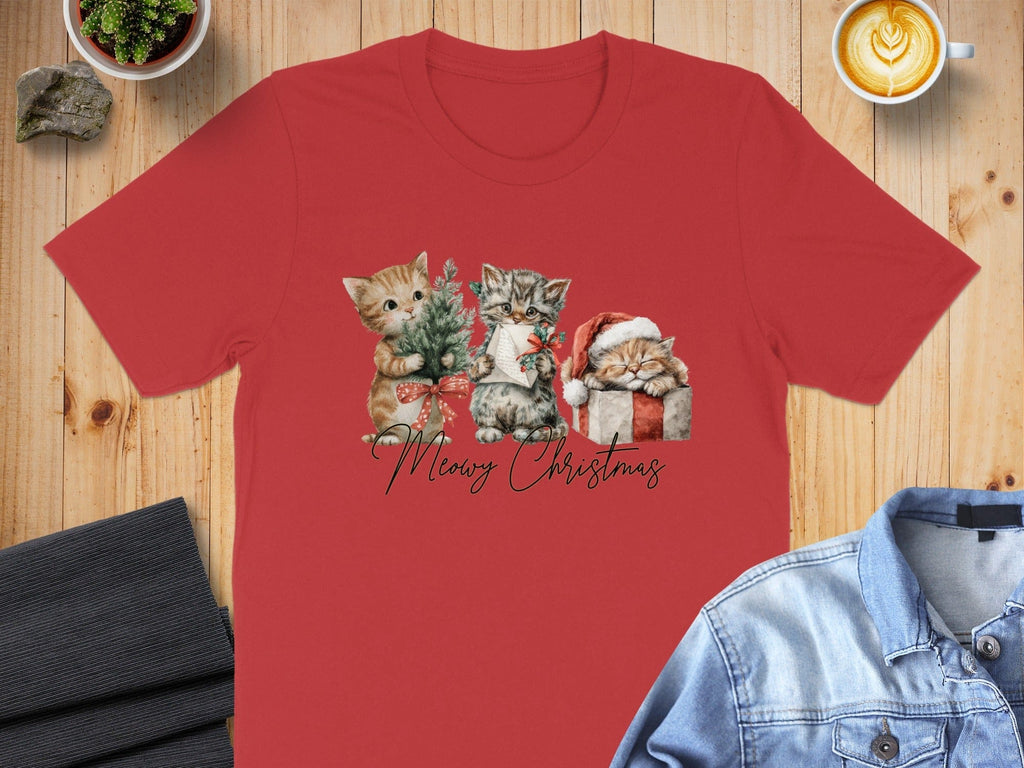 Merry Christmas Cats Festive Graphic Tee