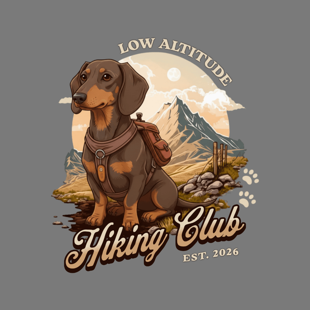 Low Altitude Hiking Club Dachshund T-Shirt