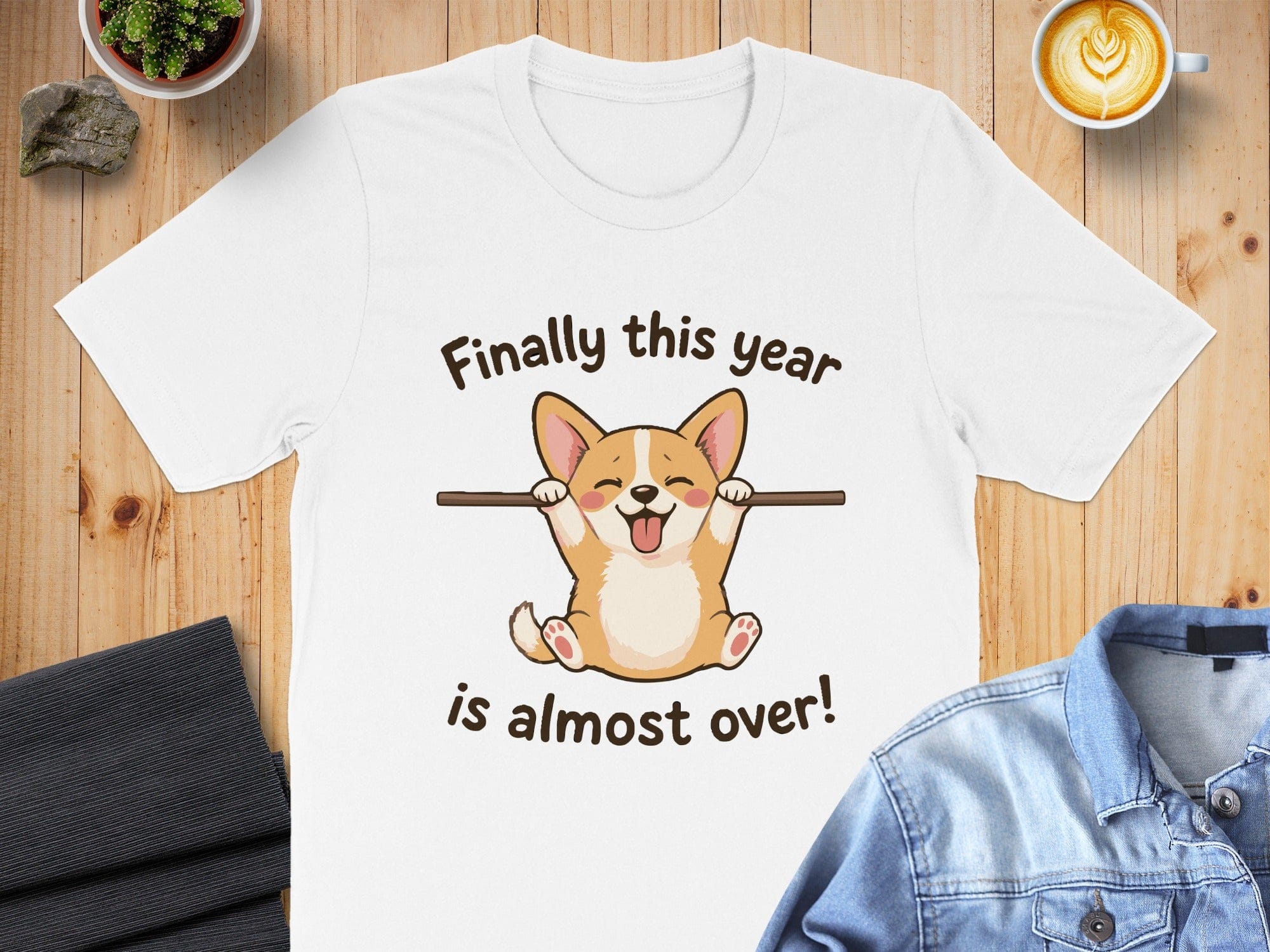 Funny Corgi Finally This Year is Almost Over Shirt