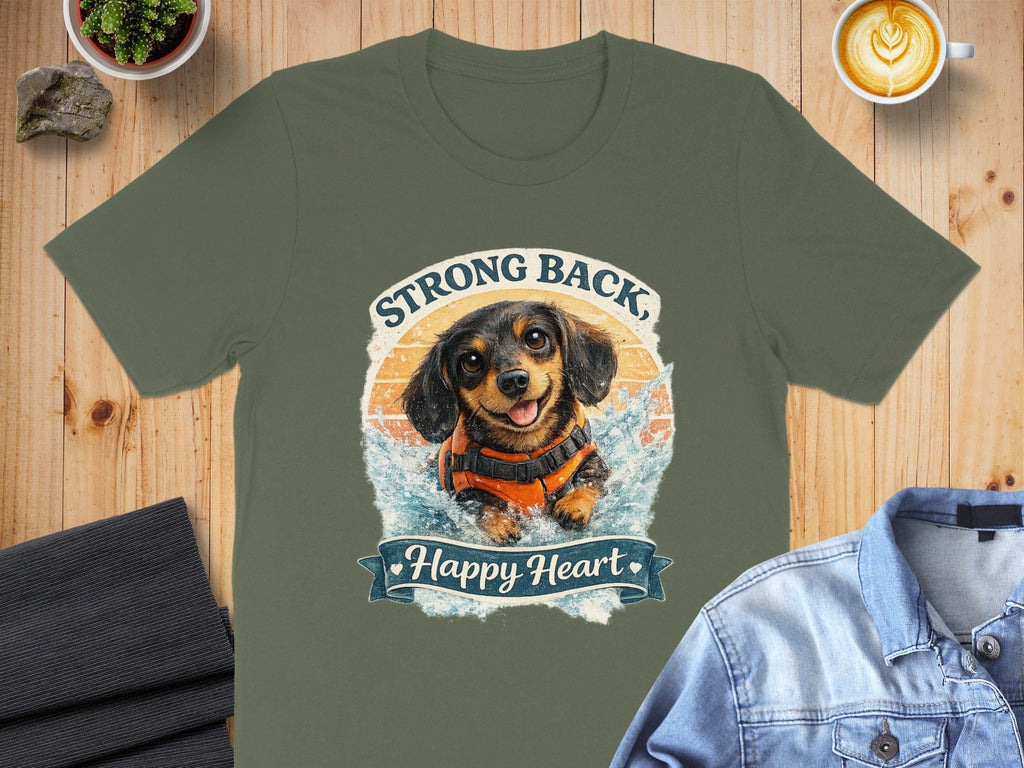 Strong Back Happy Heart Dog Graphic T-shirt