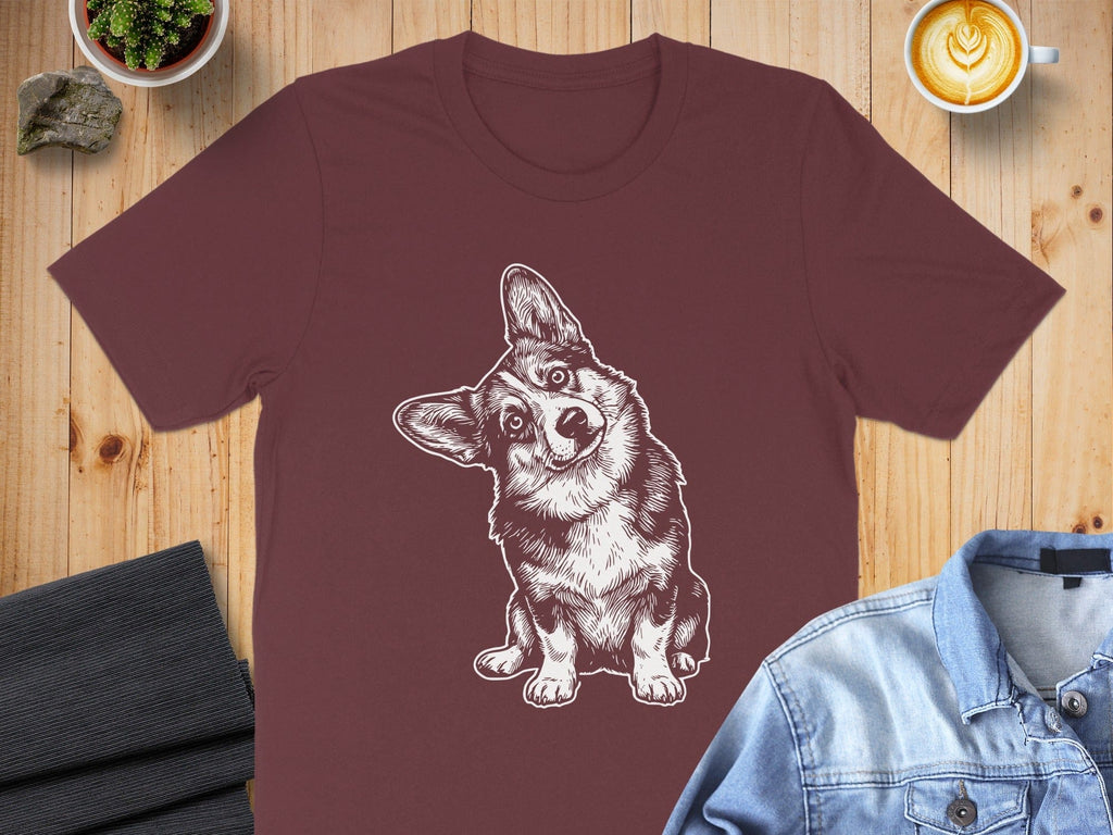 Adorable Corgi Illustration Graphic Design T-Shirt