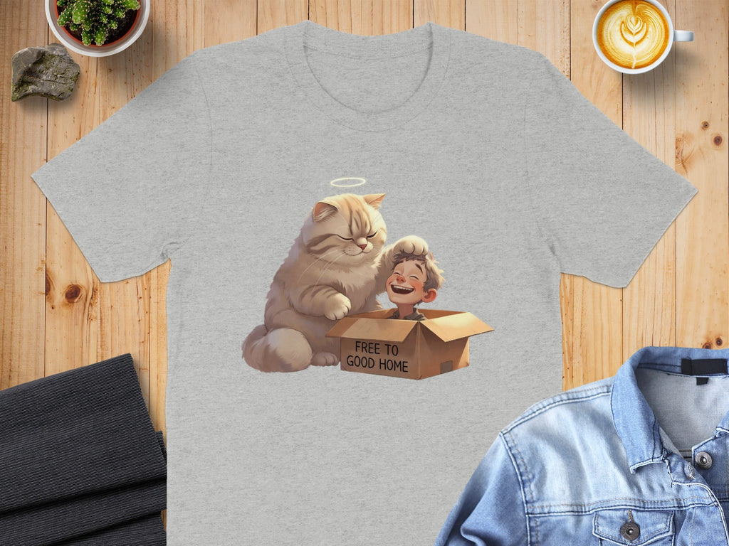 Adorable Cat with Boy Free to Good Home T-Shirt