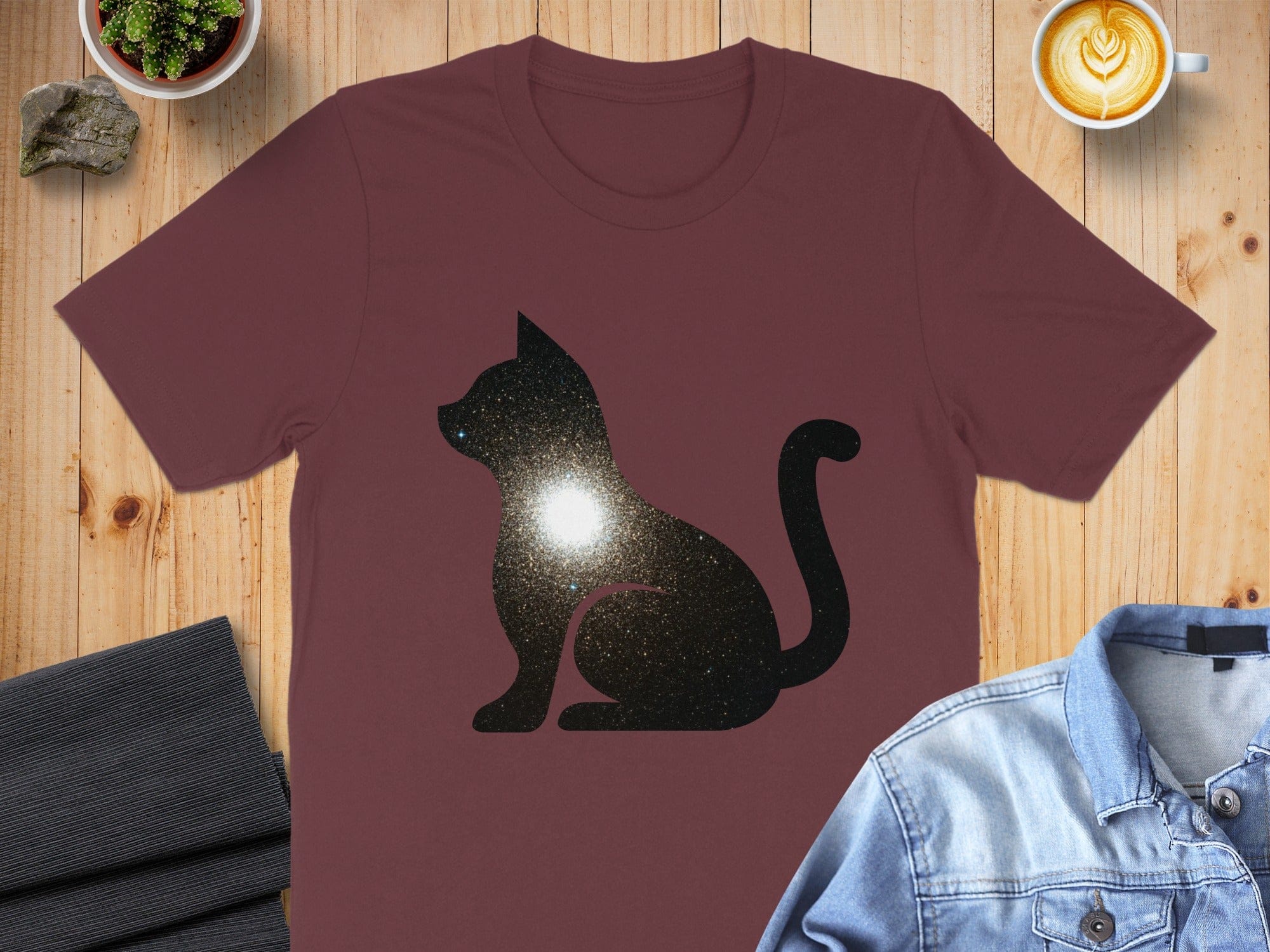 Black Glitter Cat Silhouette Pet T-Shirt Product