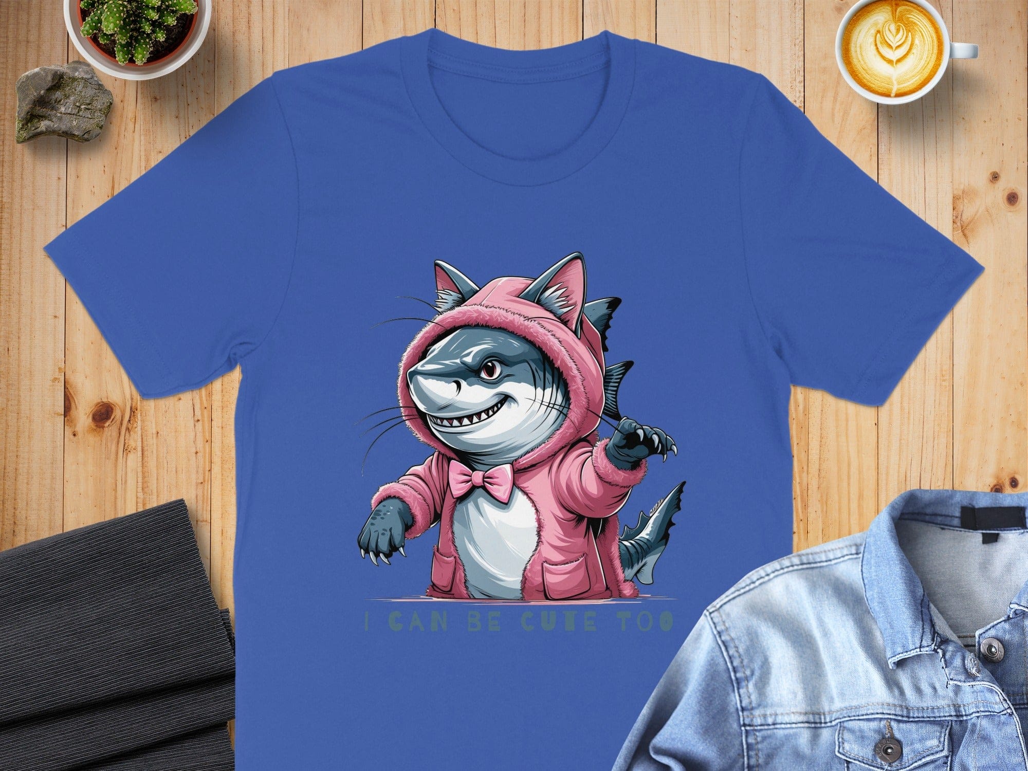 I Can Be Cute Too Shark in Hoodie Graphic Tee