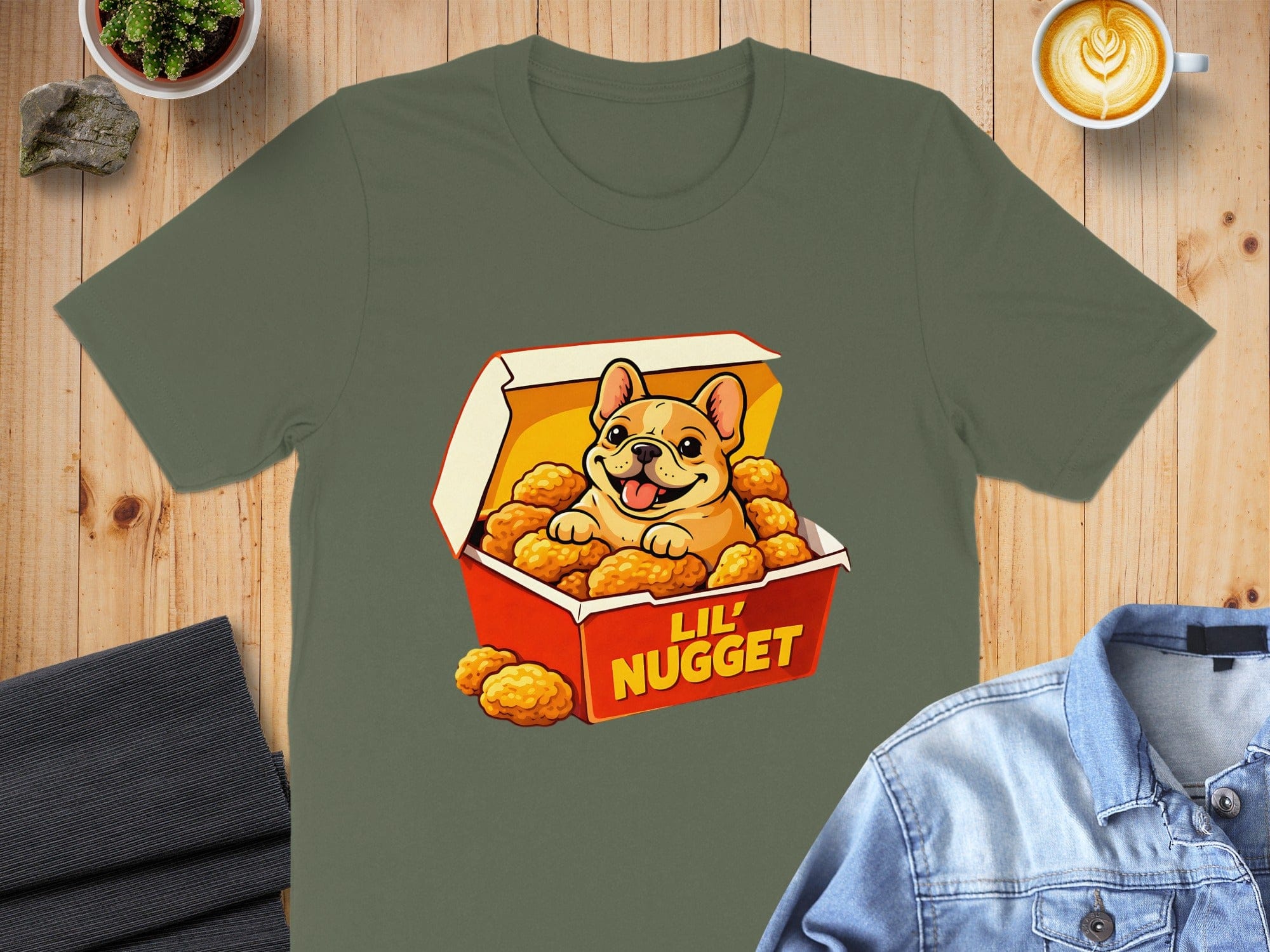 Lil' Nugget Cute Dog in Food Box Graphic T-shirt