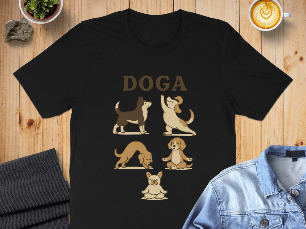 Funny Dogs Doing Yoga Doga Graphic T-shirt