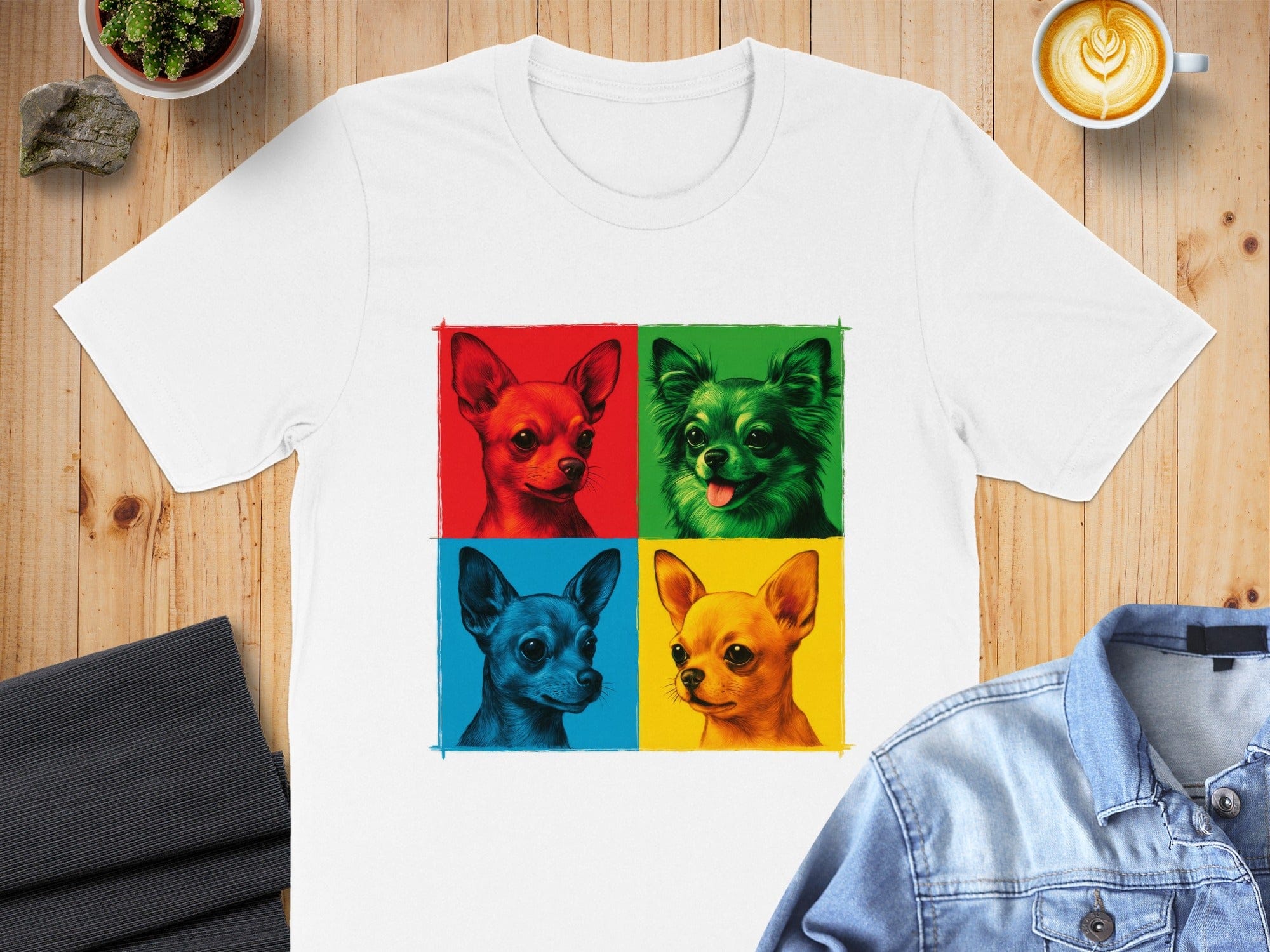 Colorful Pop Art Chihuahua Design T-Shirt