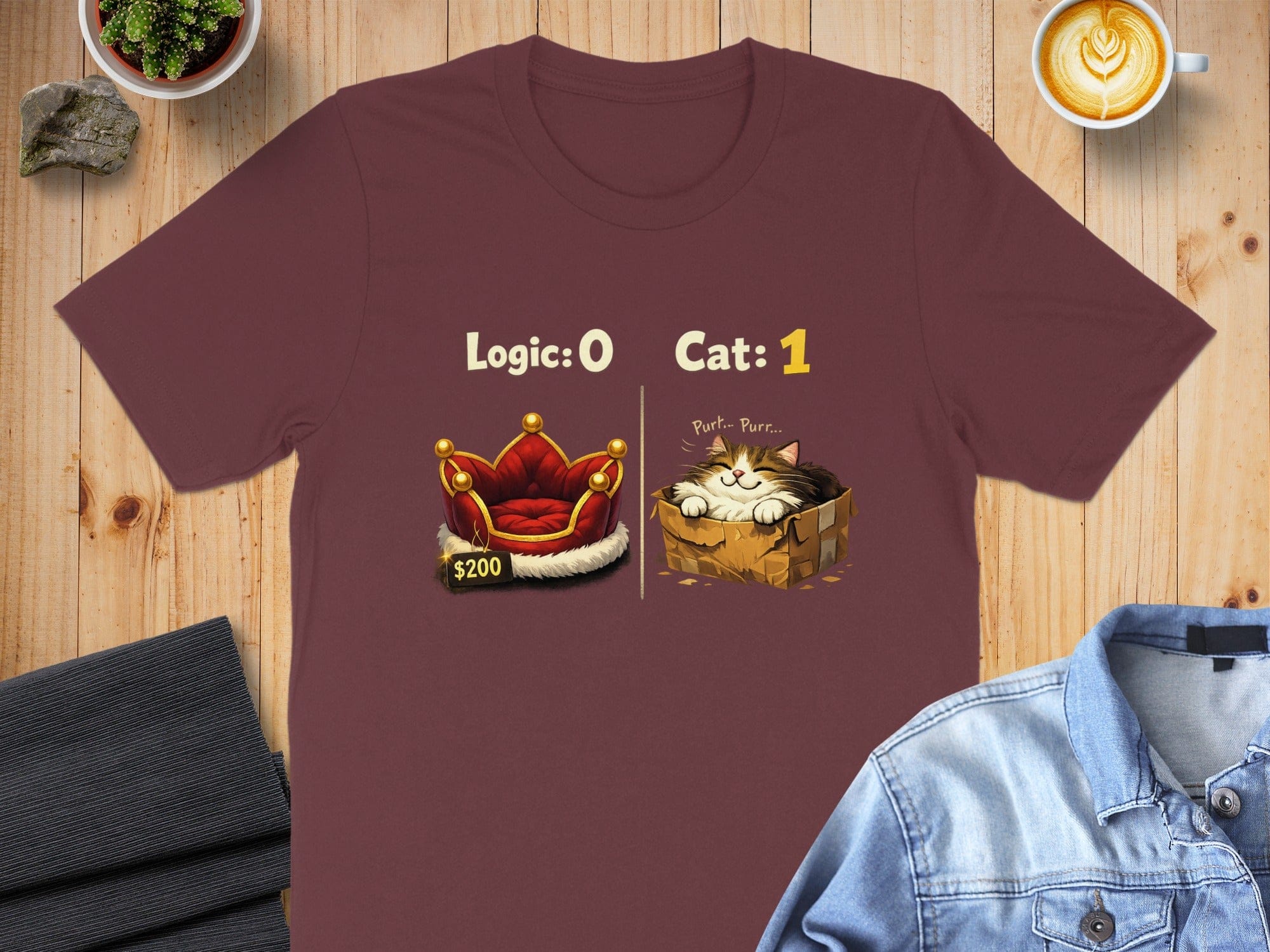 Logic 0 Cat 1 Funny Cat Graphic Tees for Cat Lovers