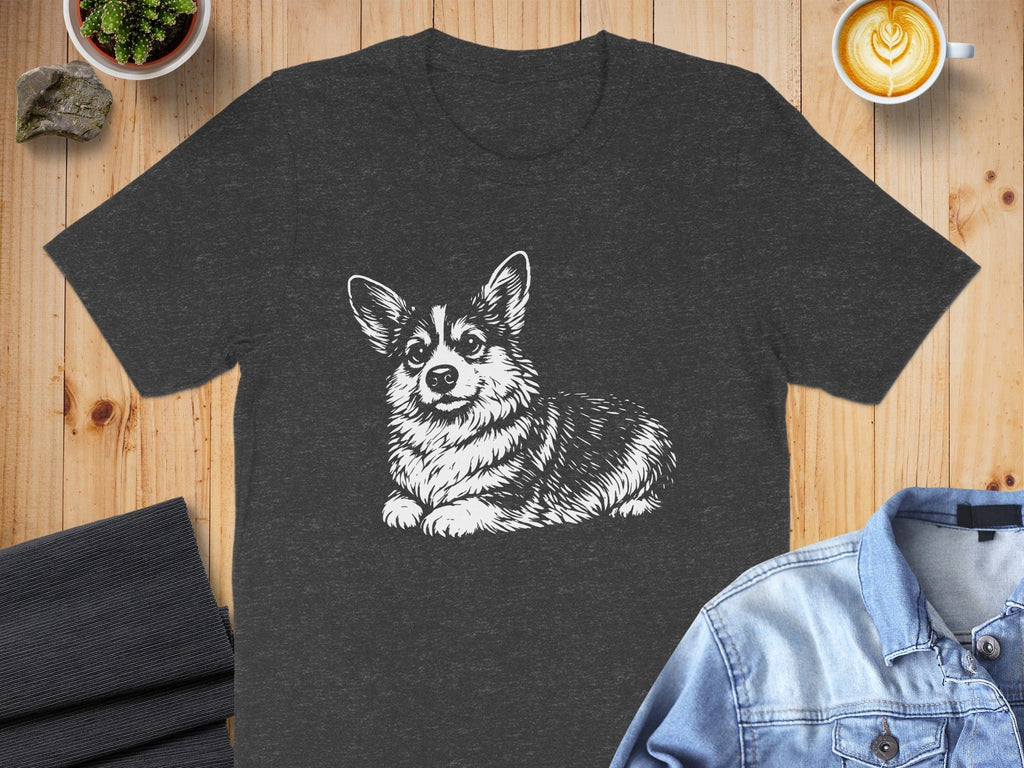 Adorable Corgi Graphic Print Casual Wear T-shirt