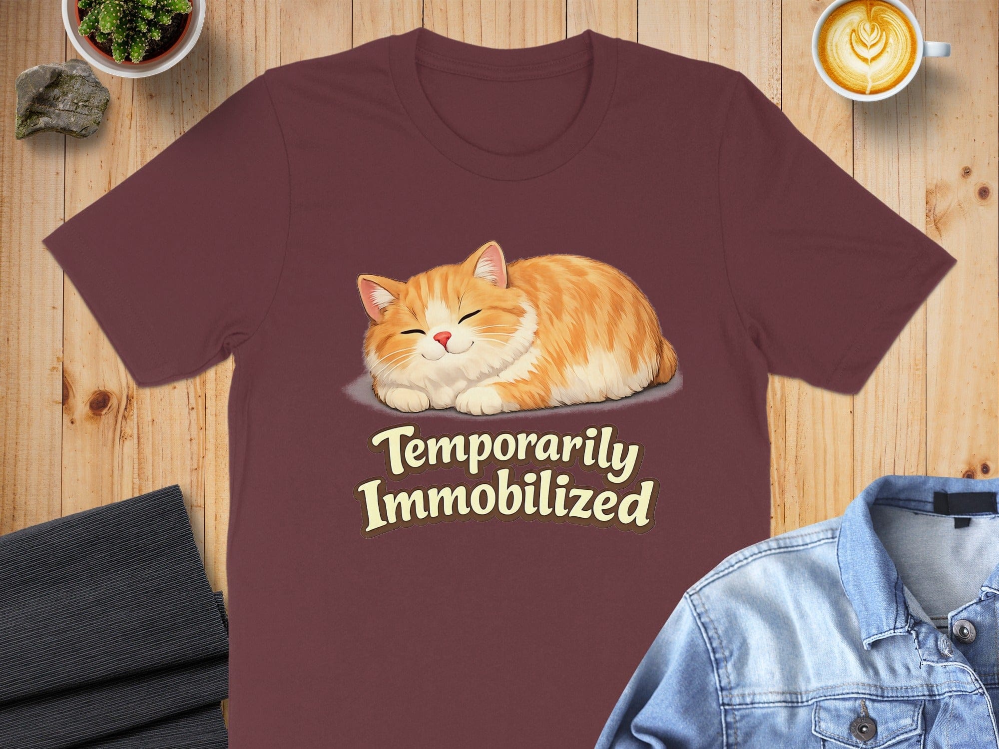 Temporarily Immobilized Cat T-Shirt Funny Quote Tee
