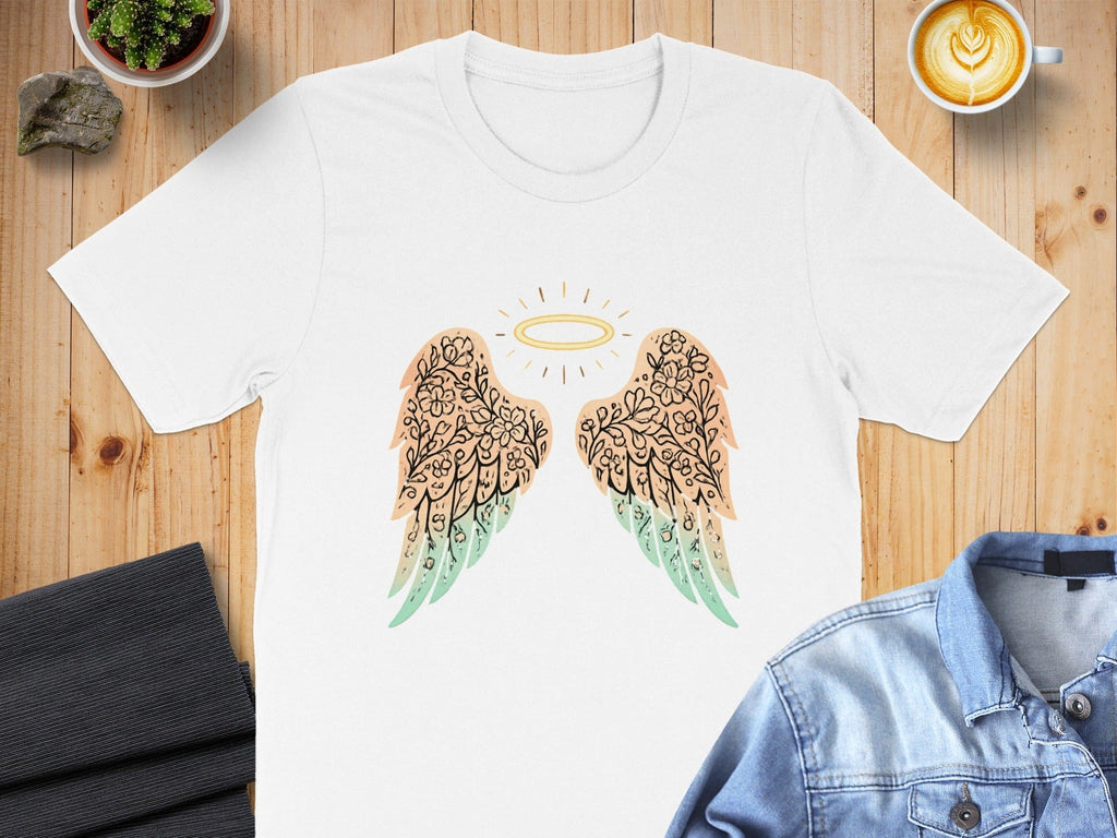 Angelic Winged Halo Art White T-Shirt Product