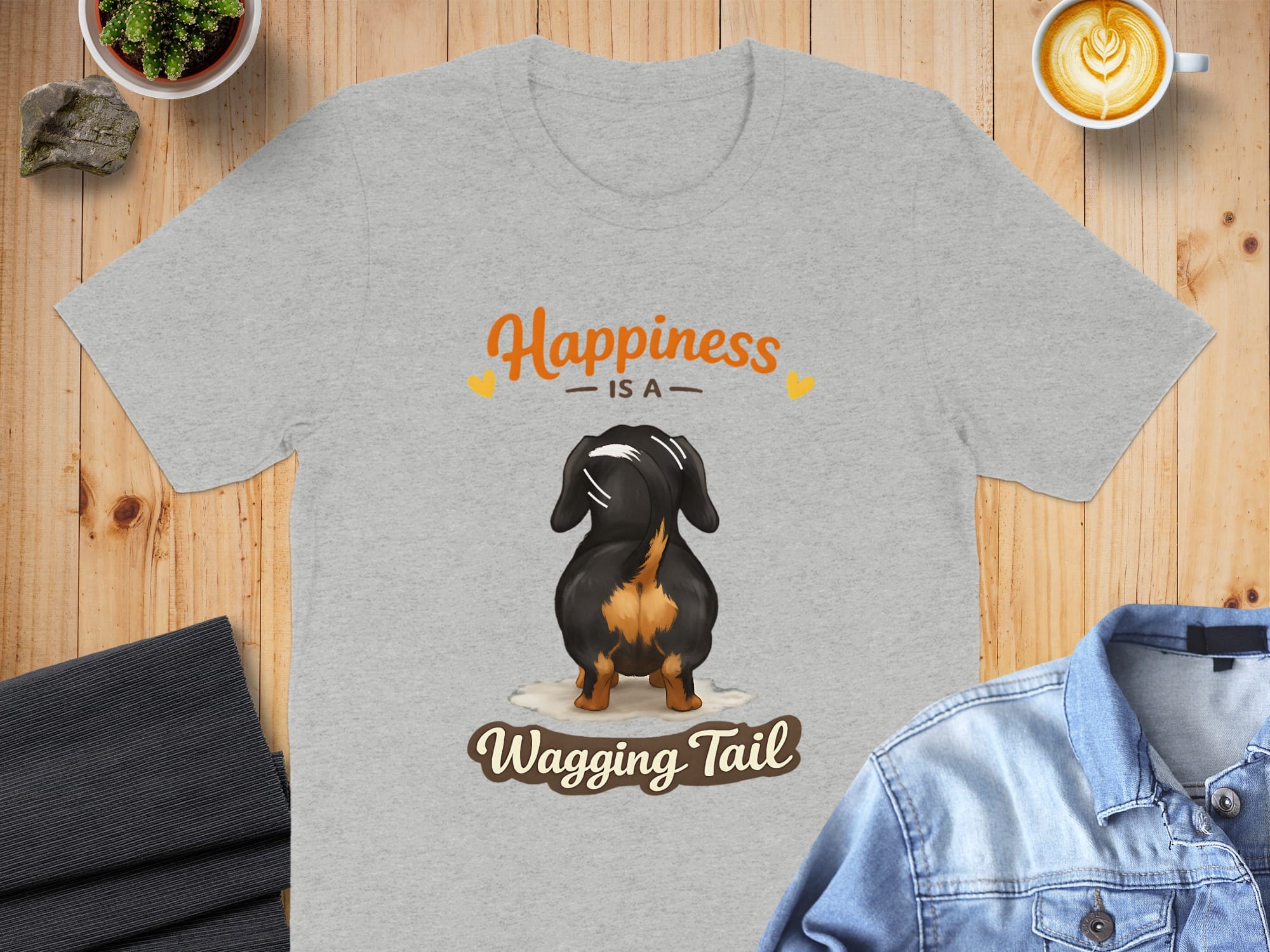 Happiness is a Wagging Tail Graphic T-Shirt