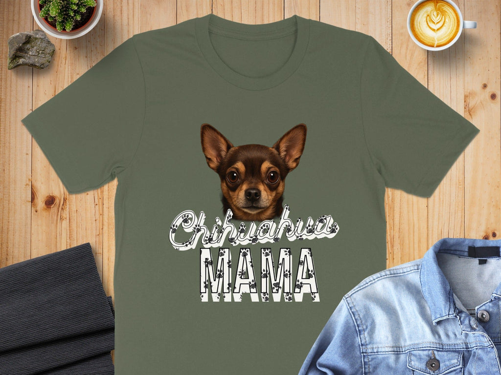 Chihuahua Mama Green T-Shirt Cute Dog Lover Gift