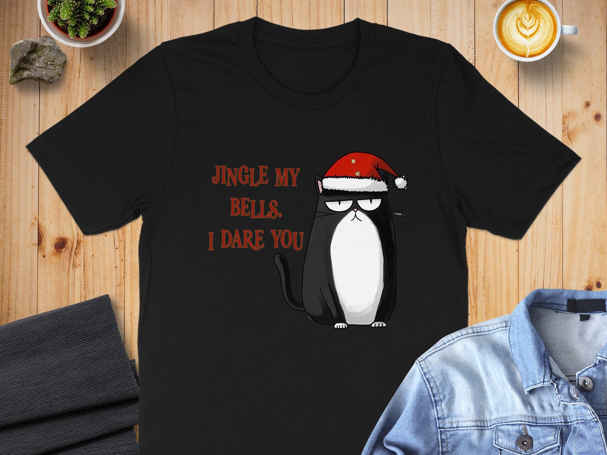 Jingle My Bells I Dare You Funny Cat T-Shirt