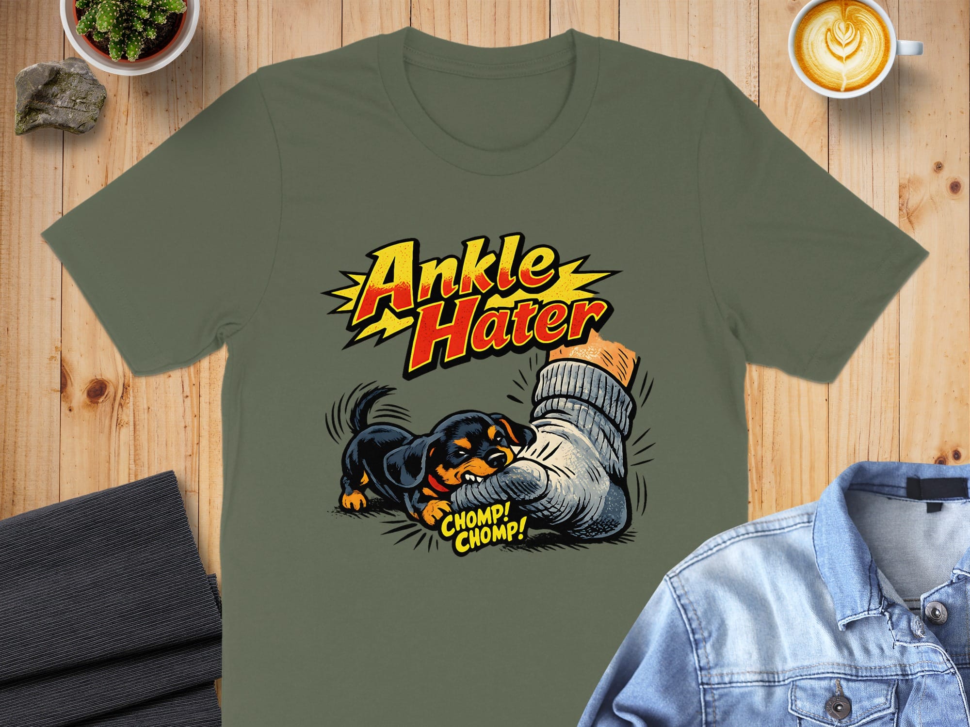 Ankle Hater Chomp Chomp Graphic T-Shirt for Dog Lovers
