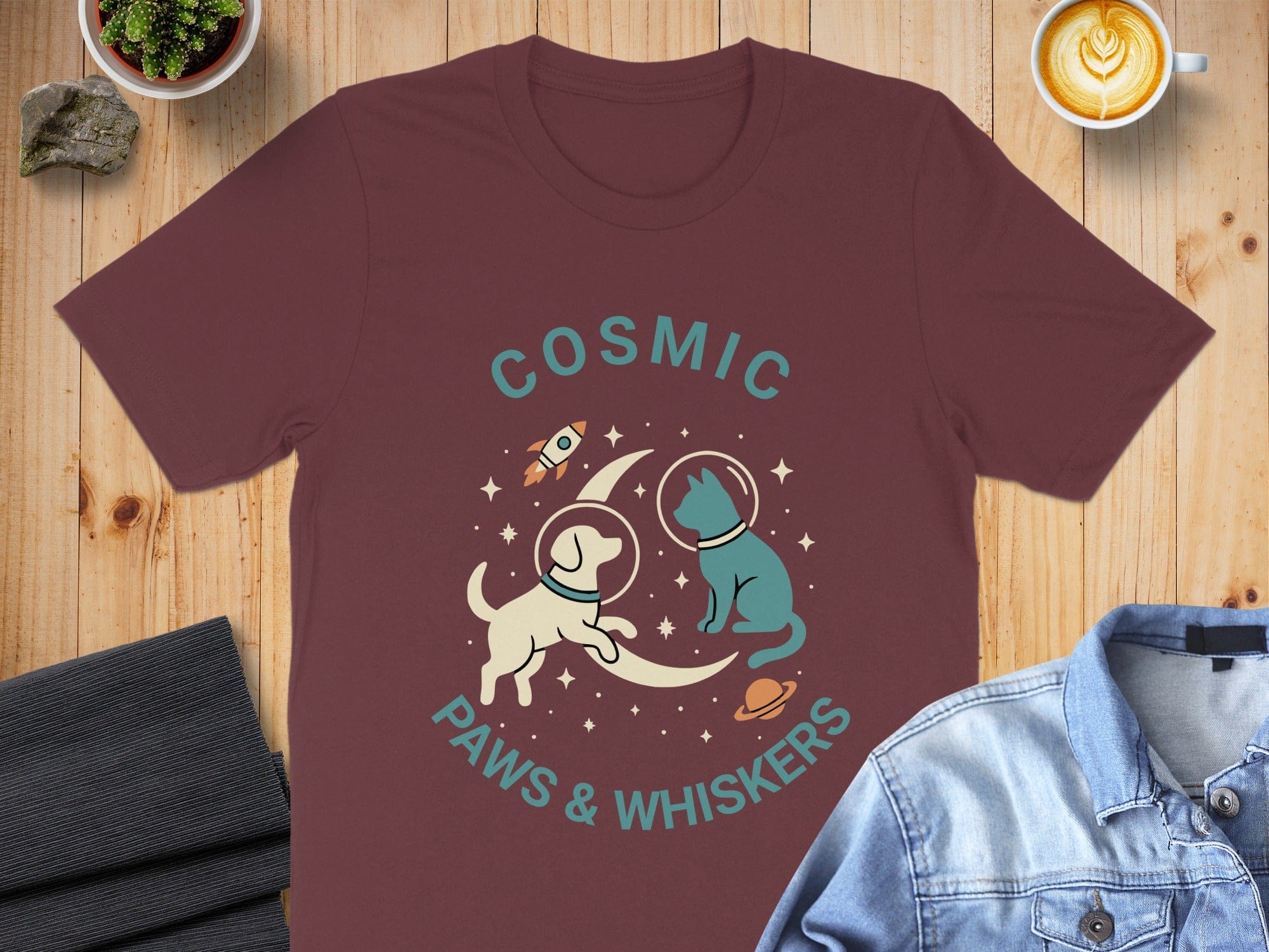 Cosmic Paws and Whiskers Graphic Tee
