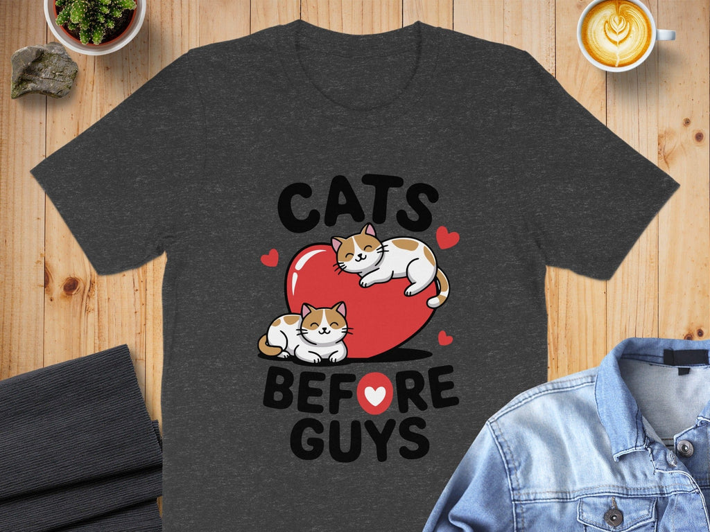 Cats Before Guys Adorable T-Shirt
