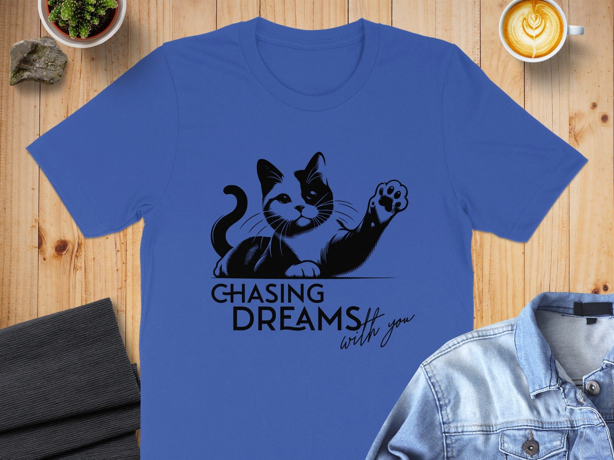 Chasing Dreams With You Cat Graphic T-shirt