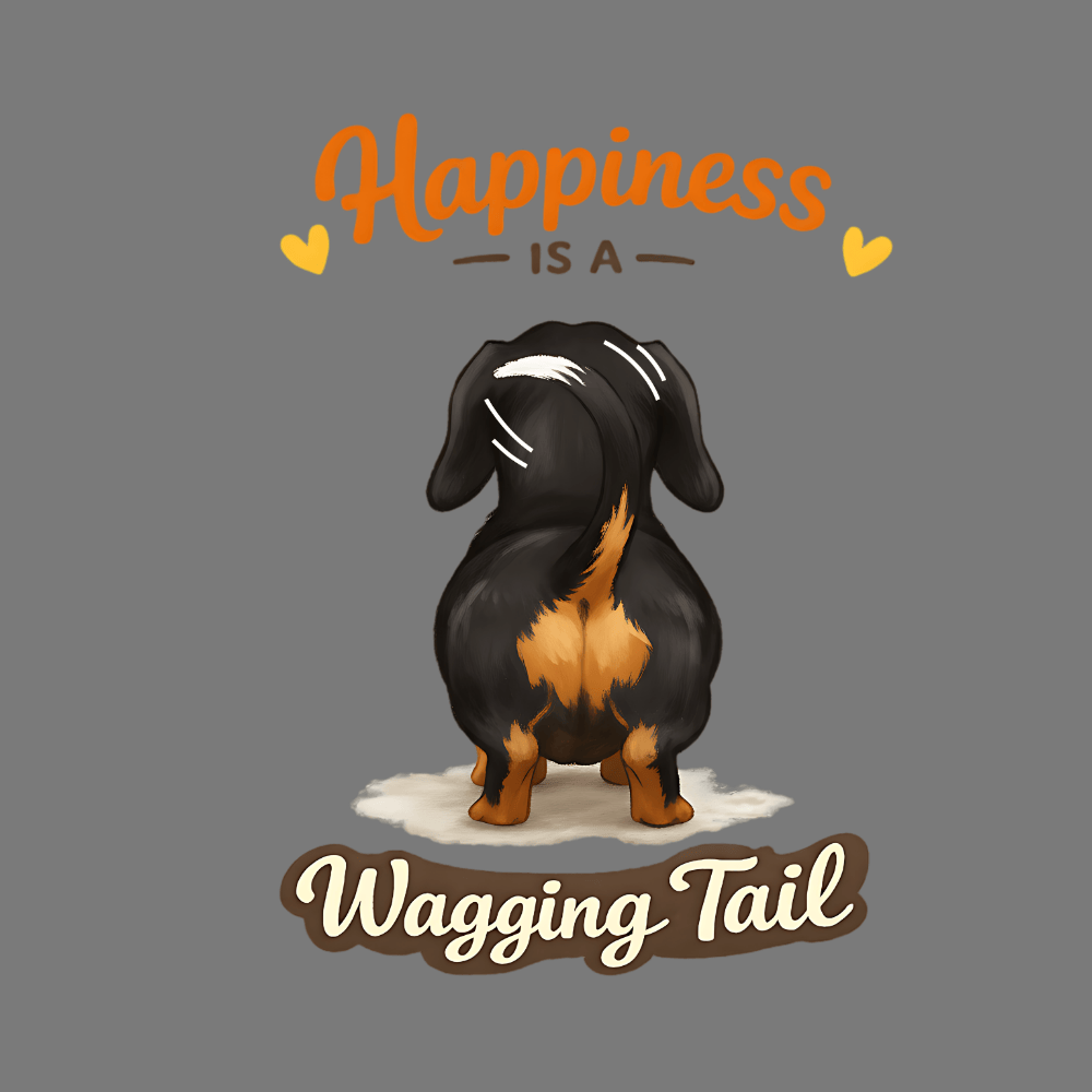 Happiness Is A Wagging Tail Dog Lover Design