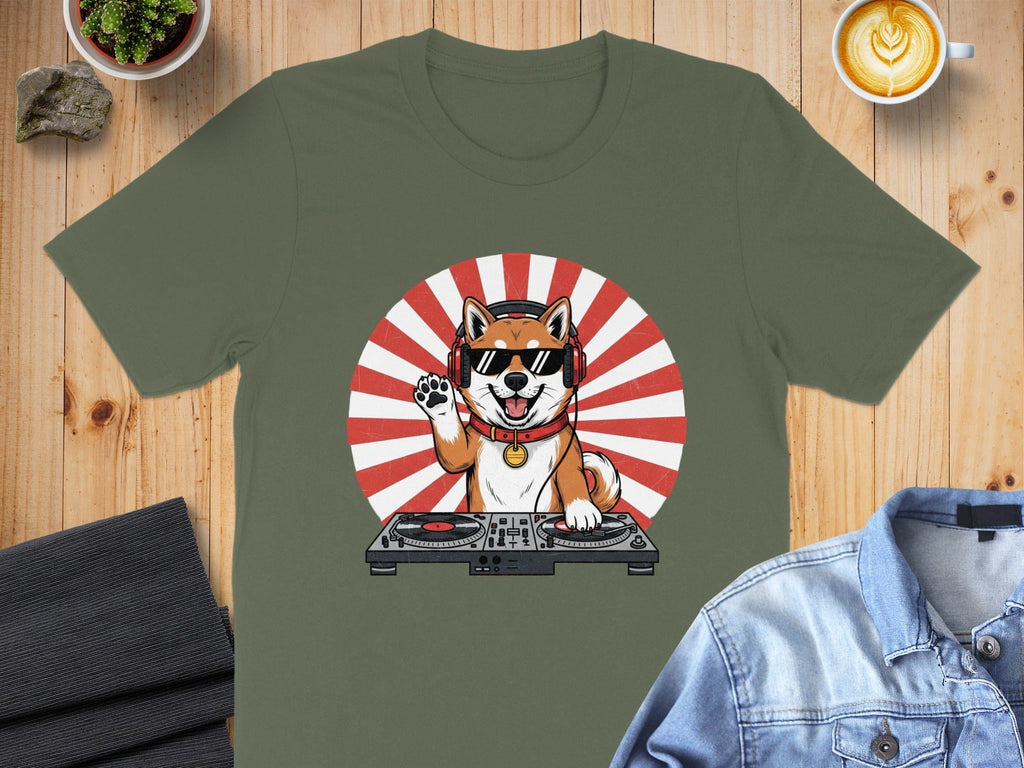 Shiba Inu DJ Graphic T-Shirt ideal for fun casual wear